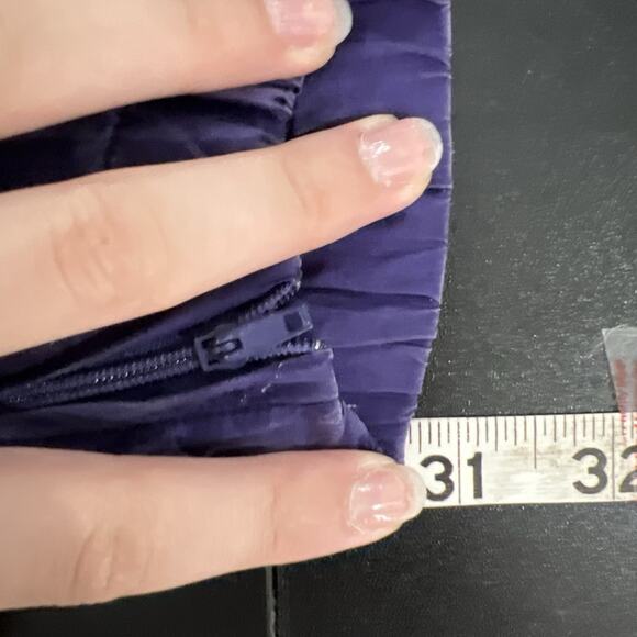 Vintage Silk Windbreaker Pants Women Large Eggplant Purple 90s Jogger Zip Ankle - Picture 10 of 11